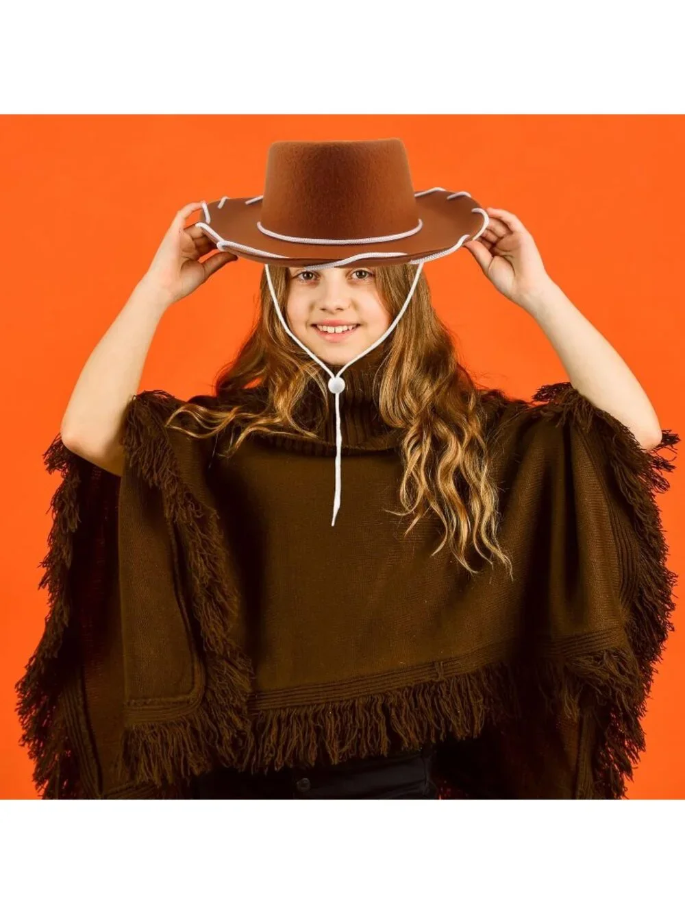 Kids Brown Classic Felt Western lightweight Cowgirl Cowboy Hats 10 Pack